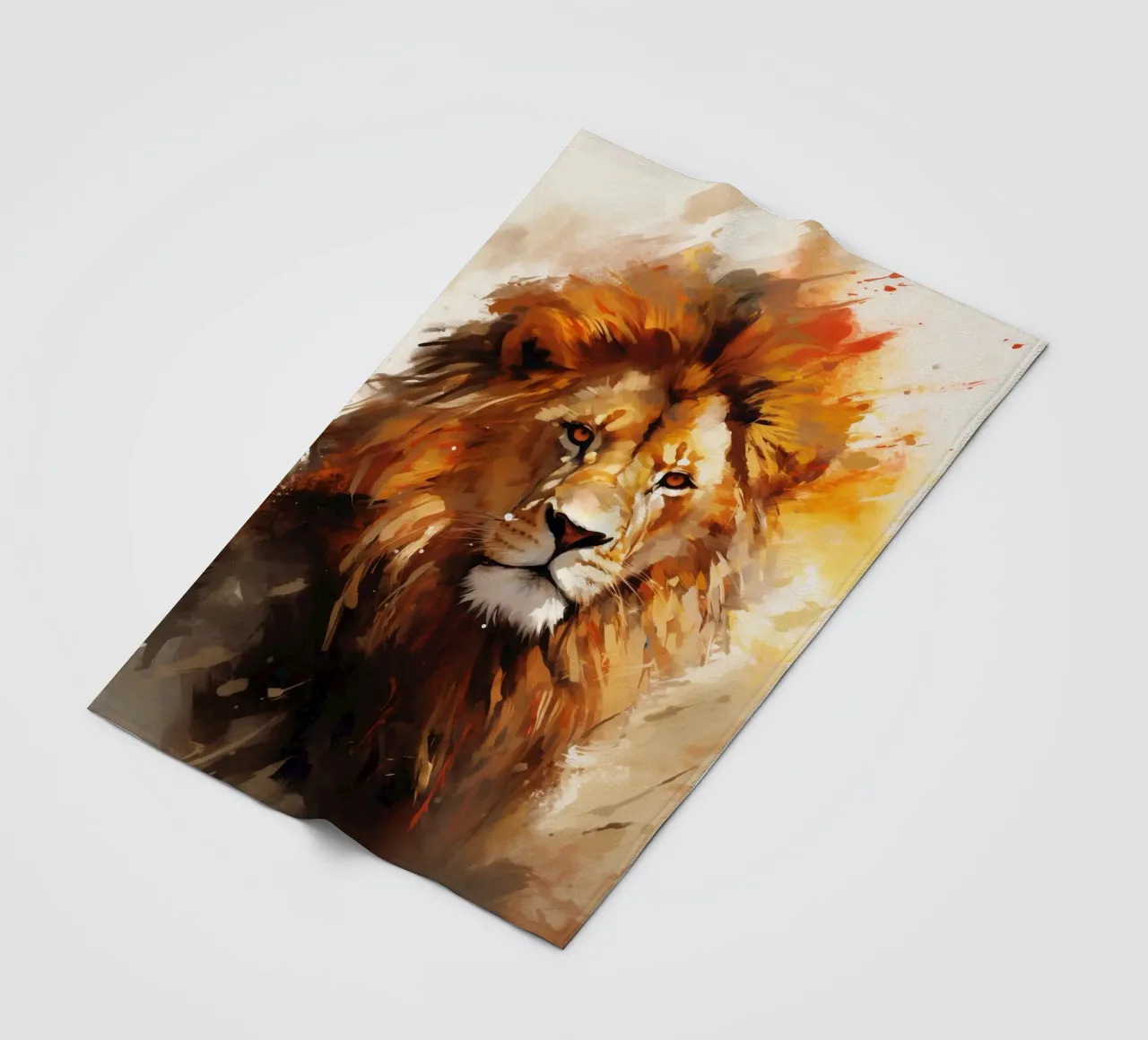 Lion Abstract 2 coperta in pile da Mateo