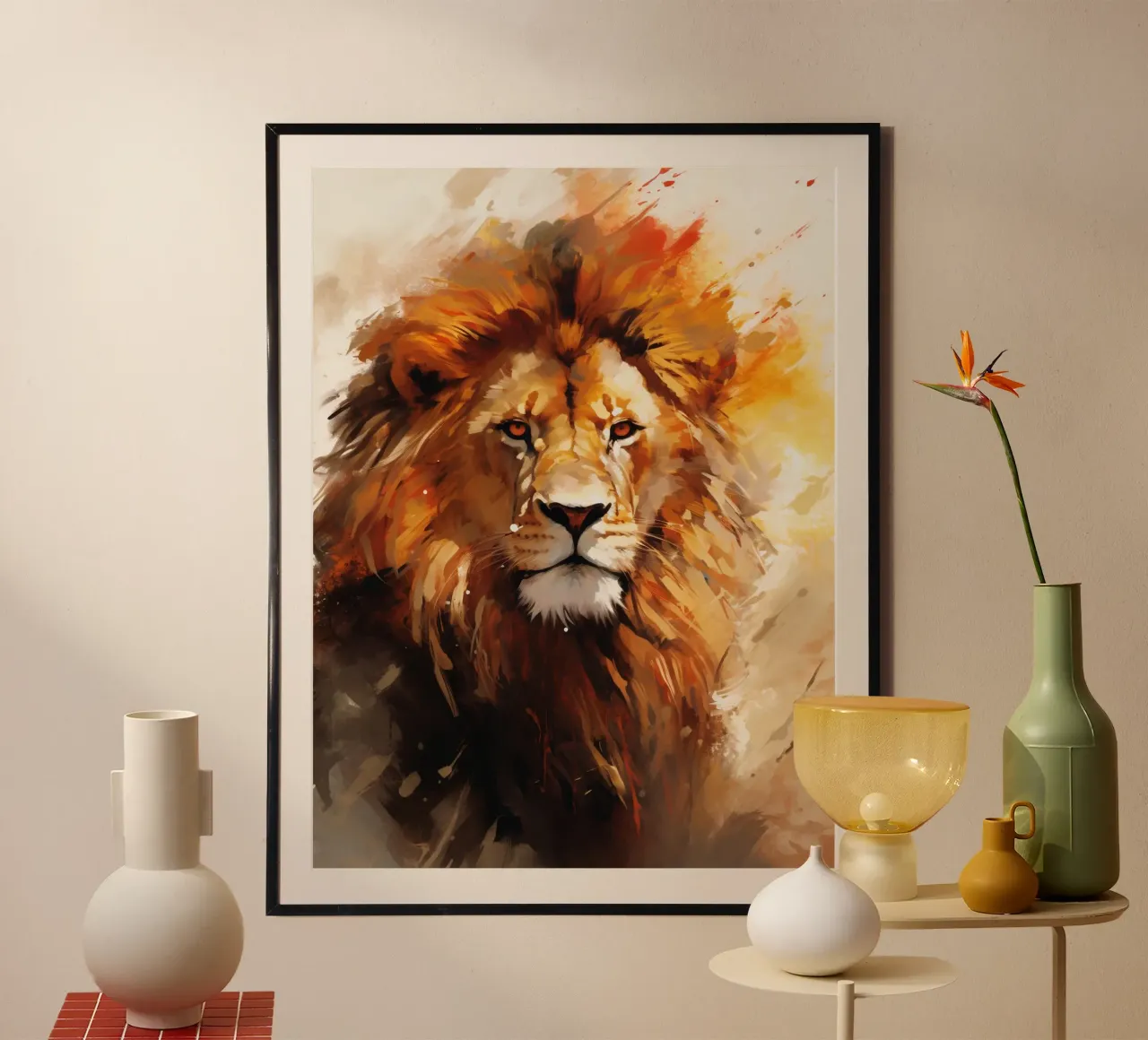 Lion Abstract 2 carta hahnemühle da Mateo