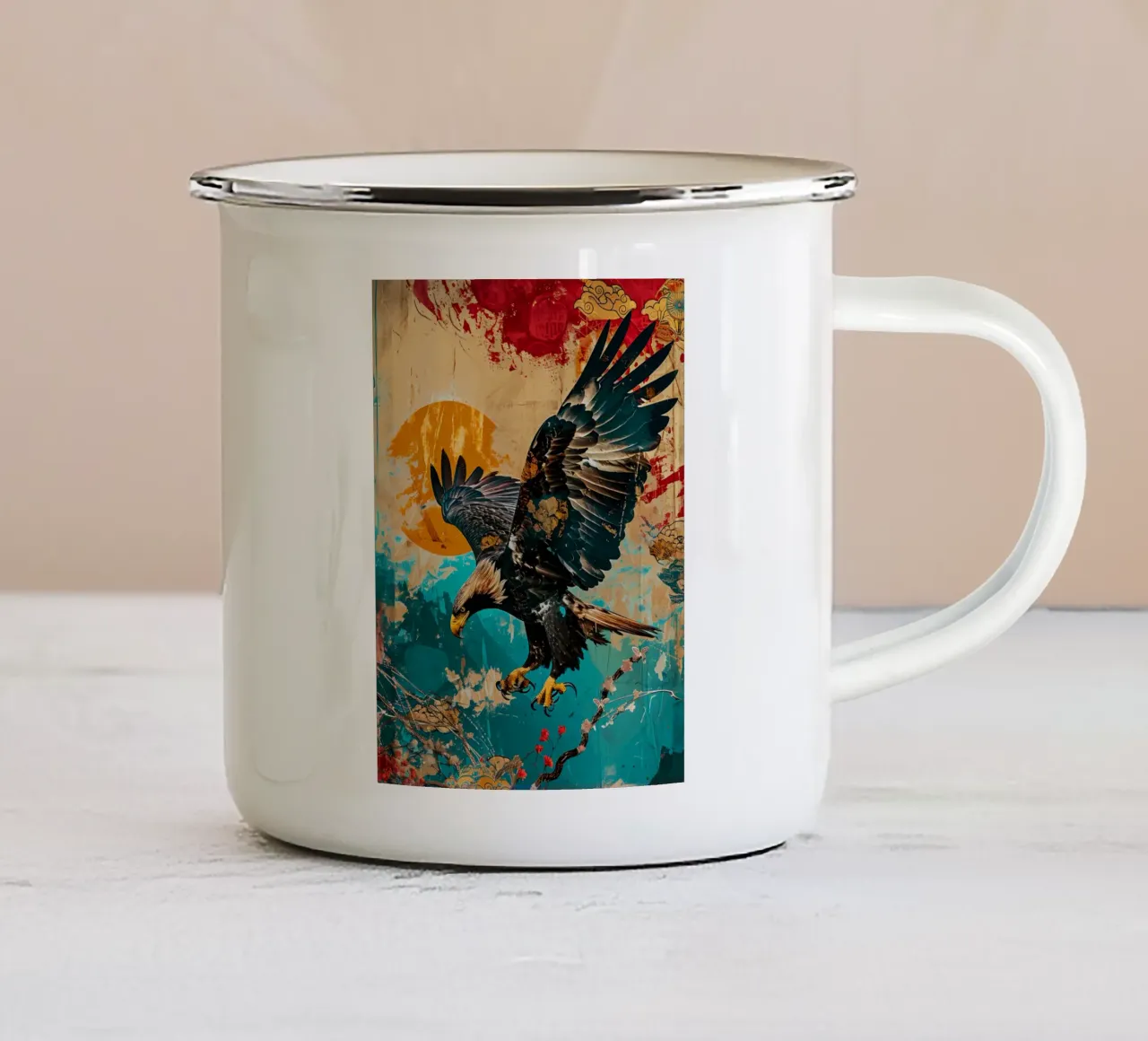 Eagle Abstract 2 tazza in smalto da Mateo
