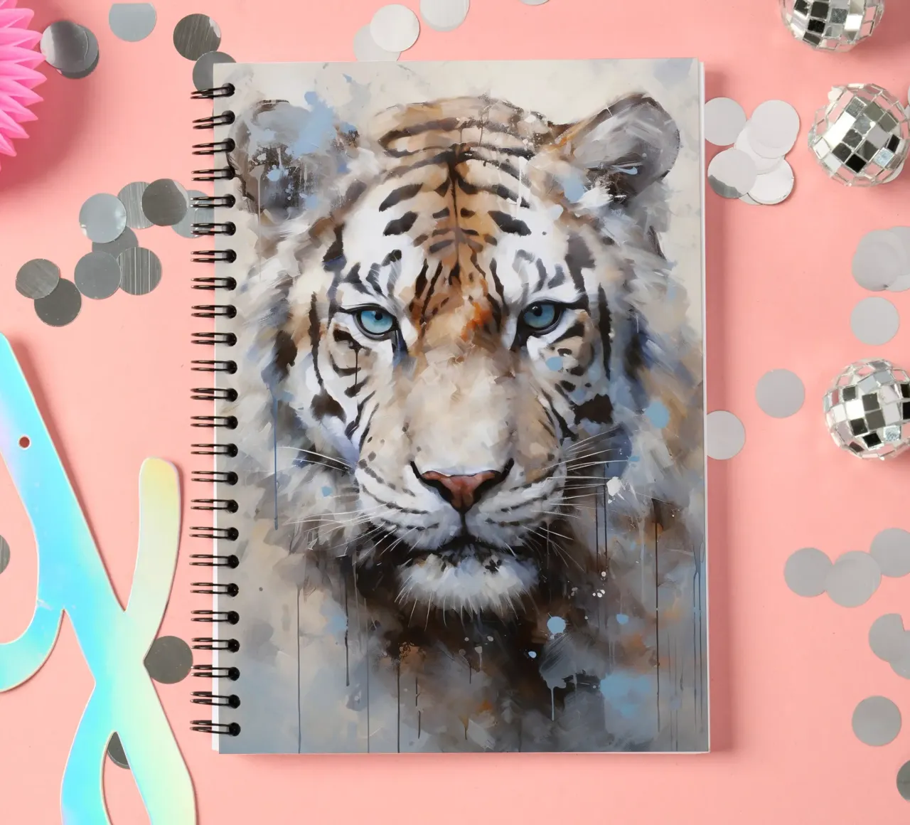 Tiger Abstract 2 spiral notebook by Mateo