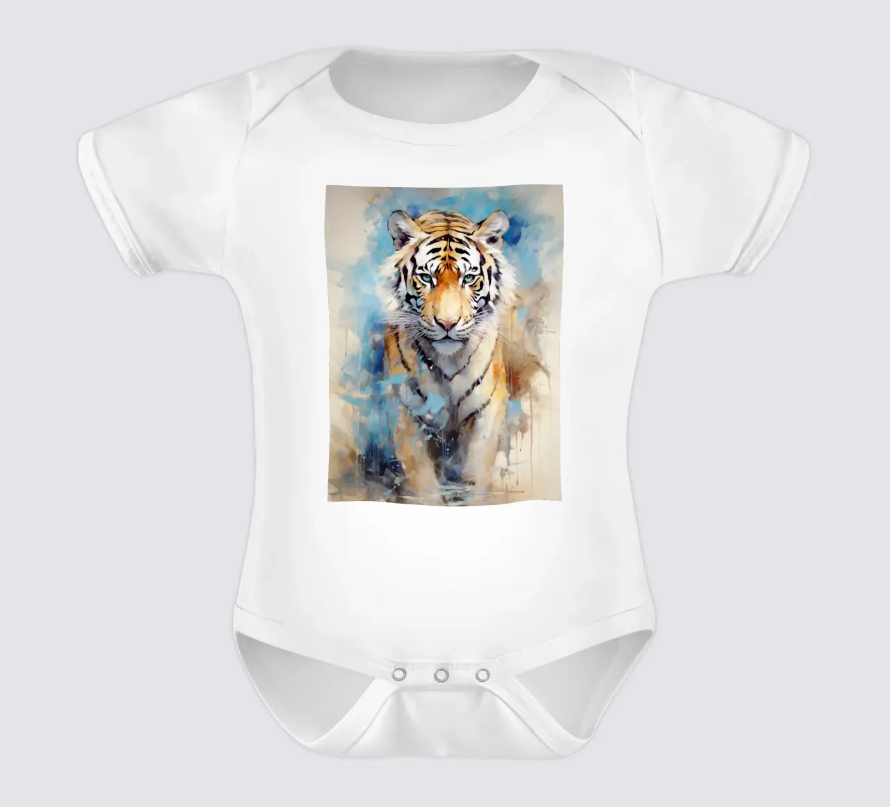 Tiger Abstract 3 body neonato maniche corte da Mateo