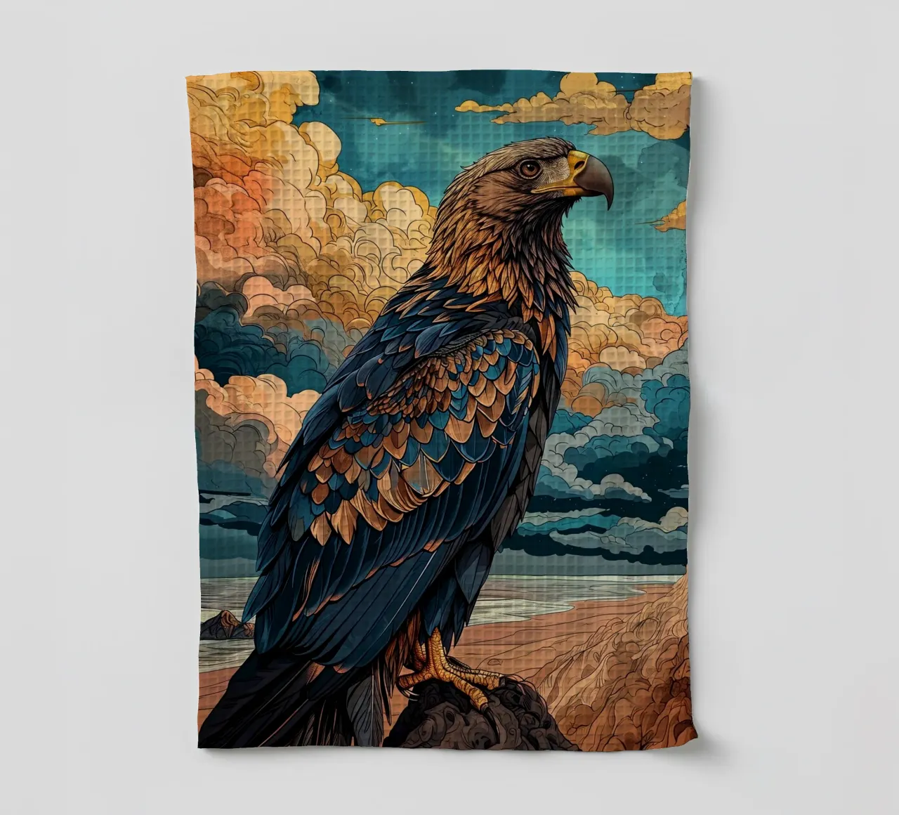 Eagle Modern tea towel by Mateo