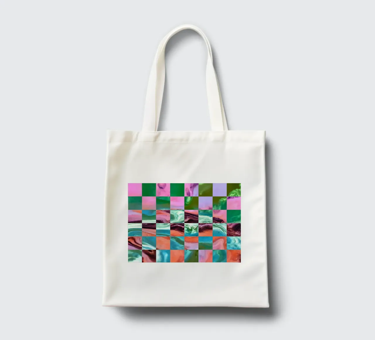 Mood Waves Fluid Checkerboard Jutebeutel von 83oranges