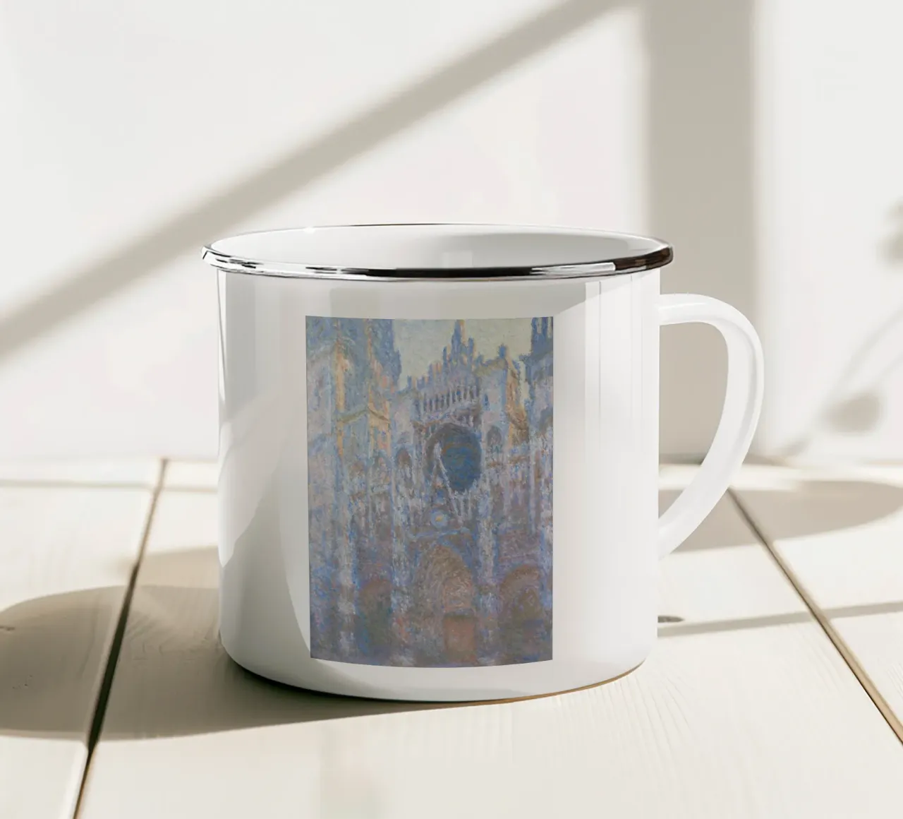 Claude Monet - Cattedrale di Rouen, facciata ovest tazza in smalto da Timeless Artworks