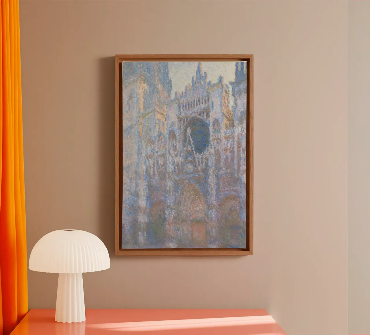 Claude Monet - Cattedrale di Rouen, facciata ovest tela con Cornice a cassetta da Timeless Artworks