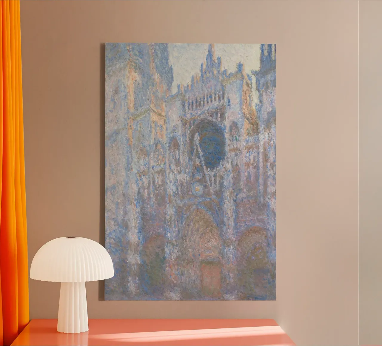 Claude Monet - Cattedrale di Rouen, facciata ovest tela con Cornice a cassetta da Timeless Artworks