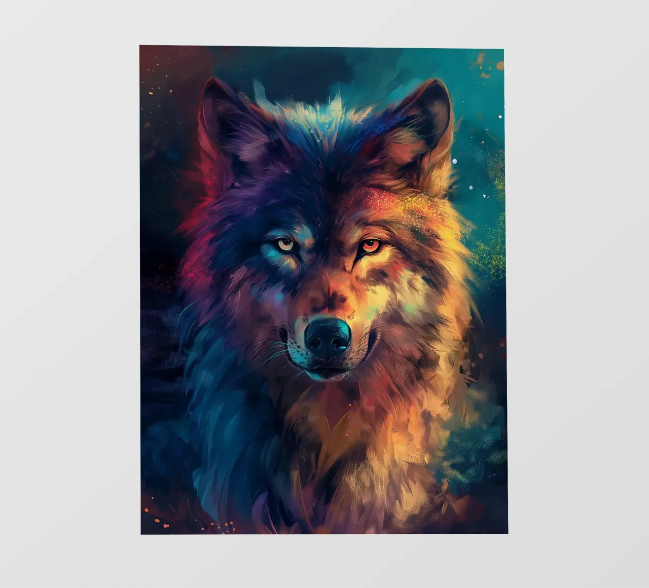 Wolf Colorful backlit film by Mateo