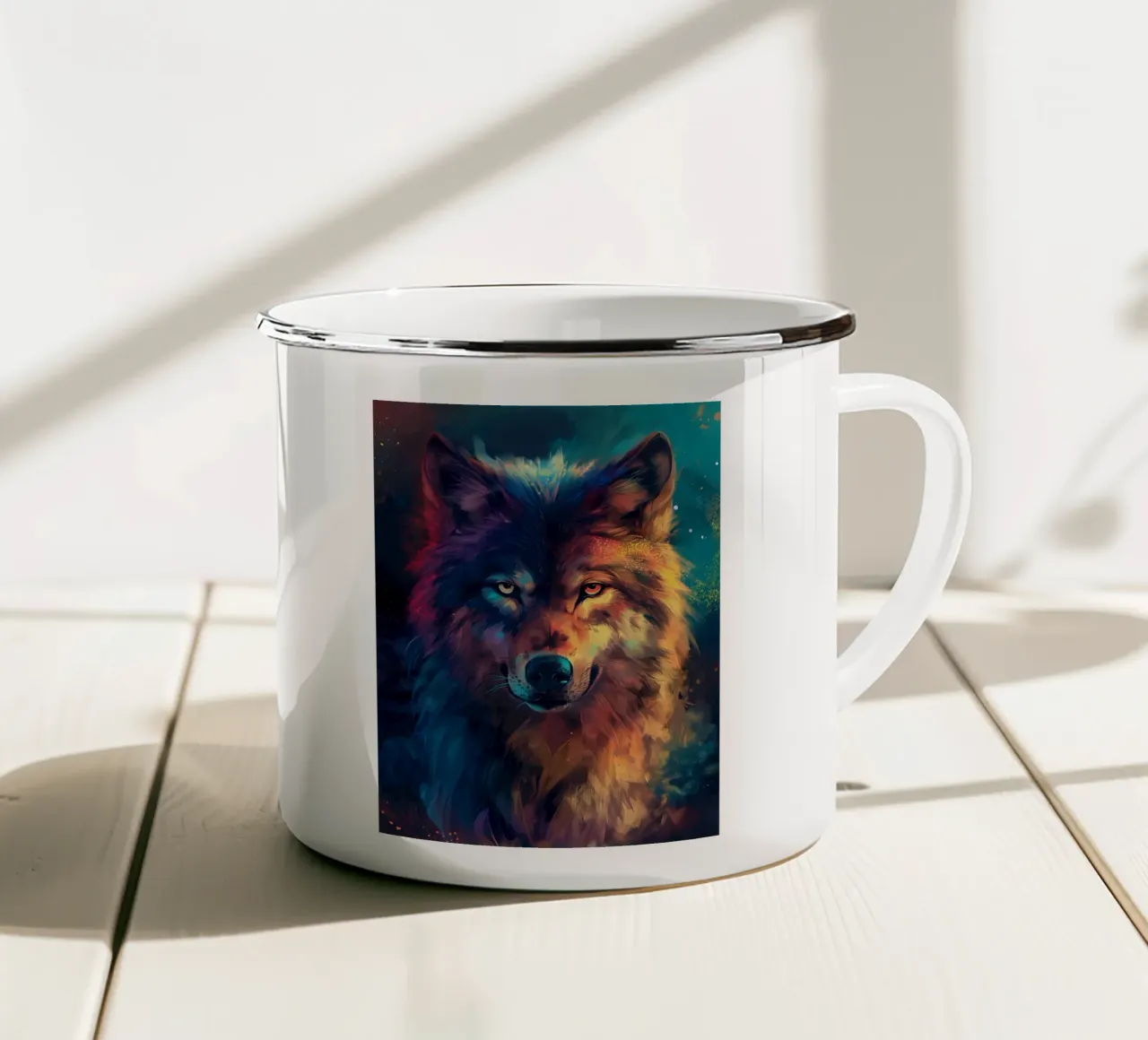 Wolf Colorful tazza in smalto da Mateo