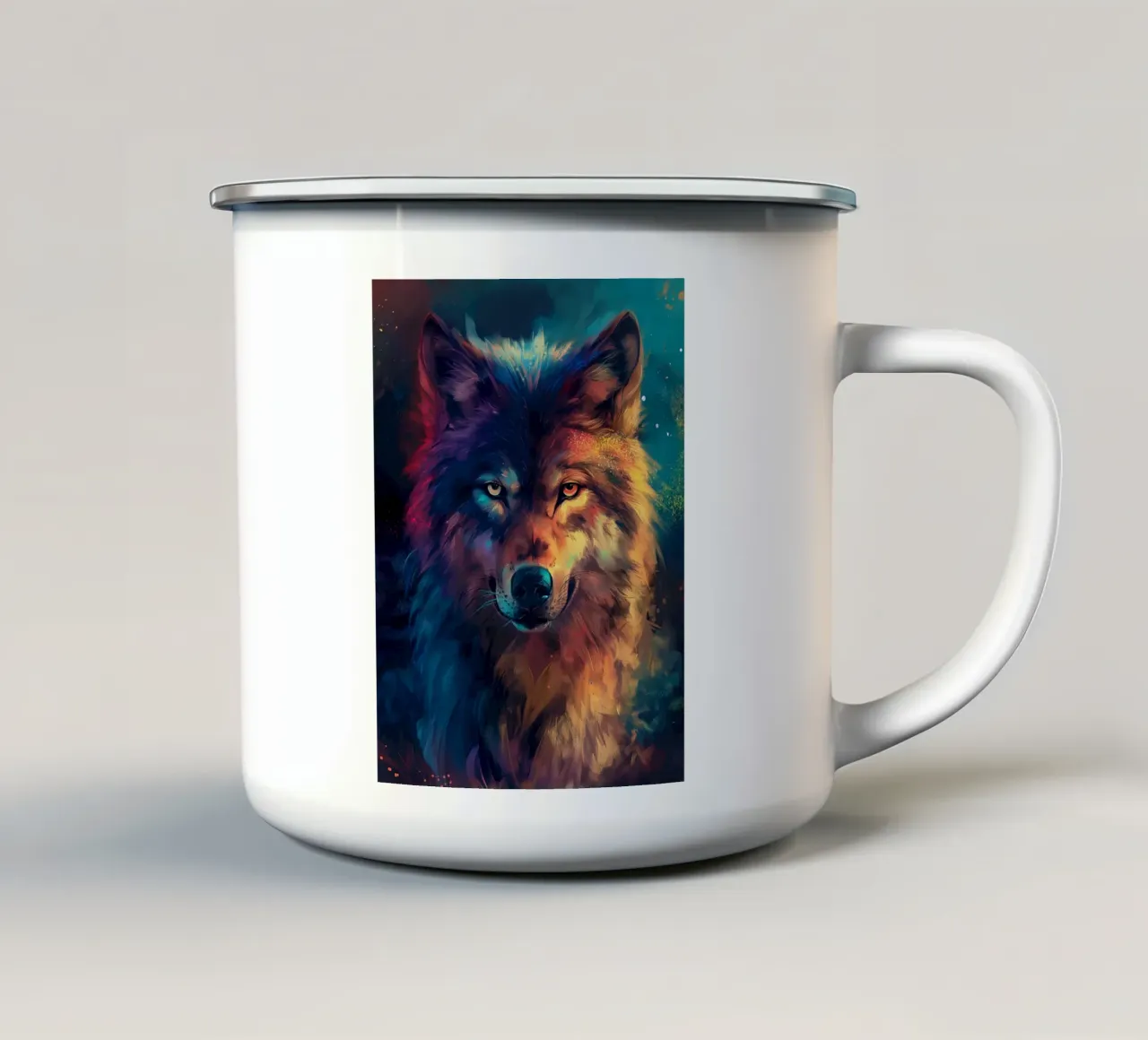 Wolf Colorful tazza in smalto da Mateo
