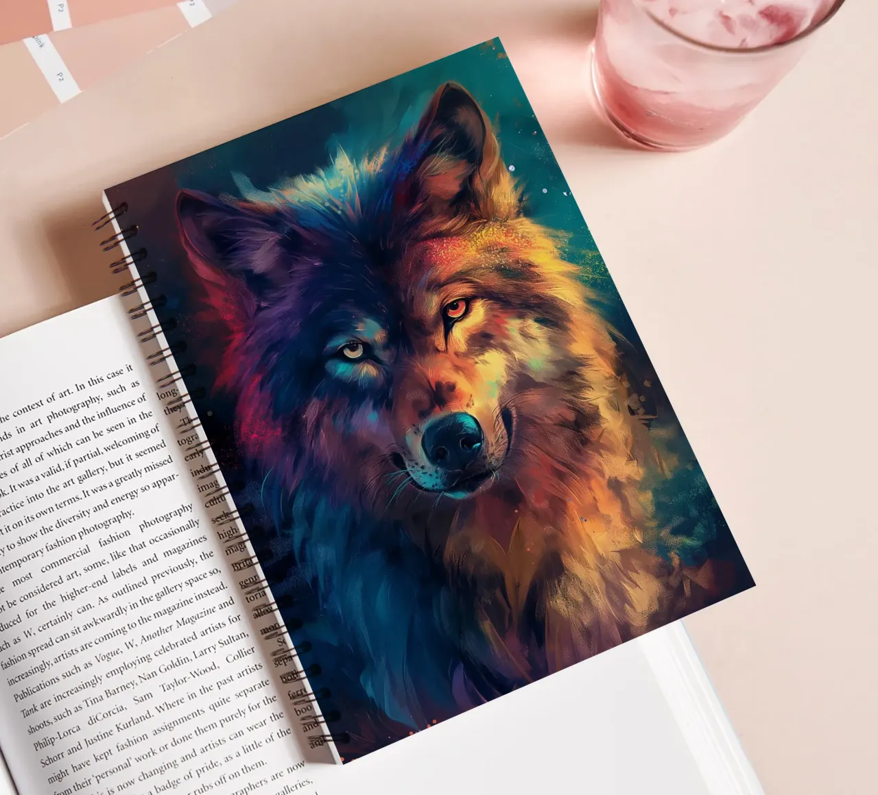 Wolf Colorful spiral notebook by Mateo