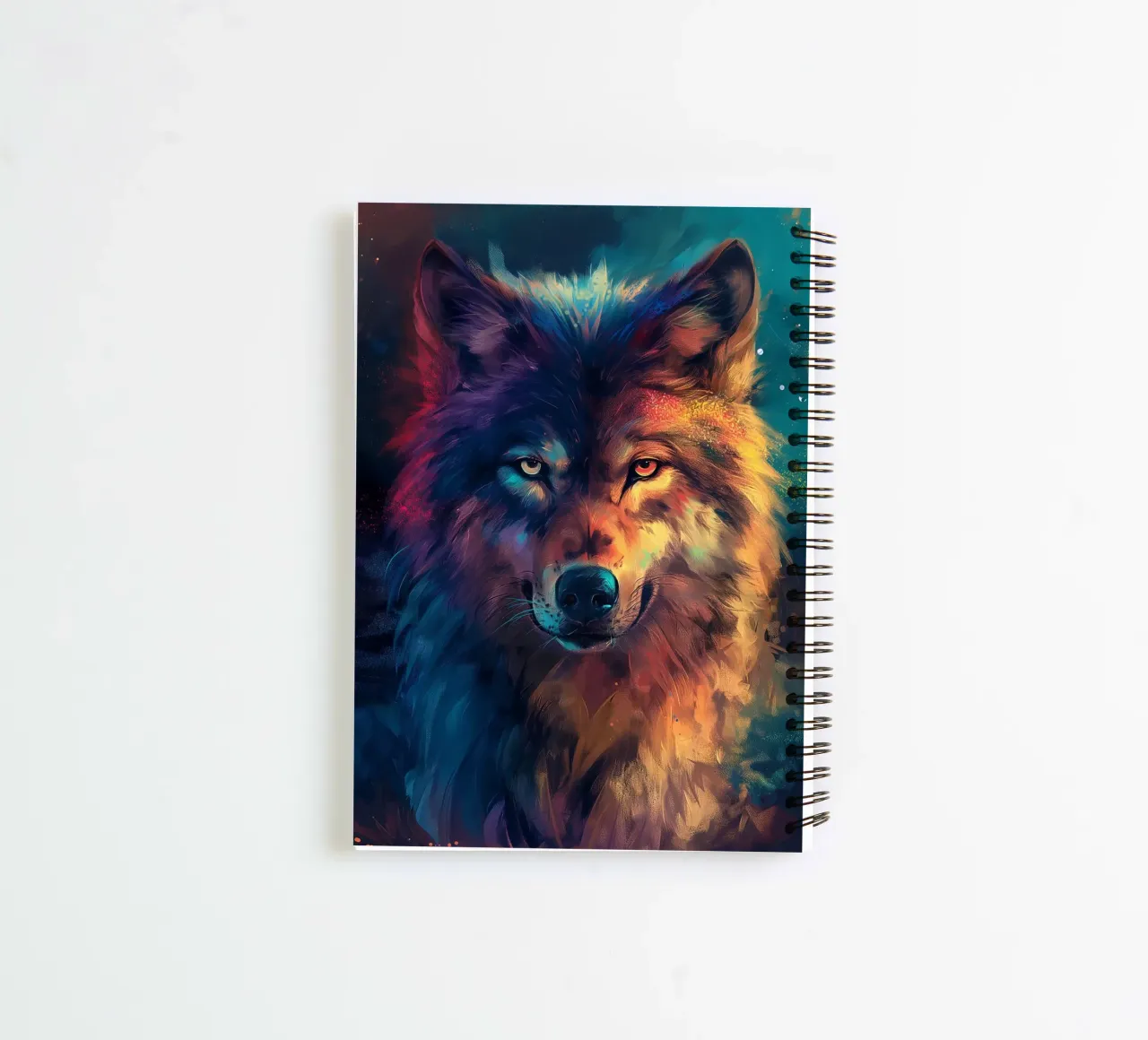 Wolf Colorful spiral notebook by Mateo