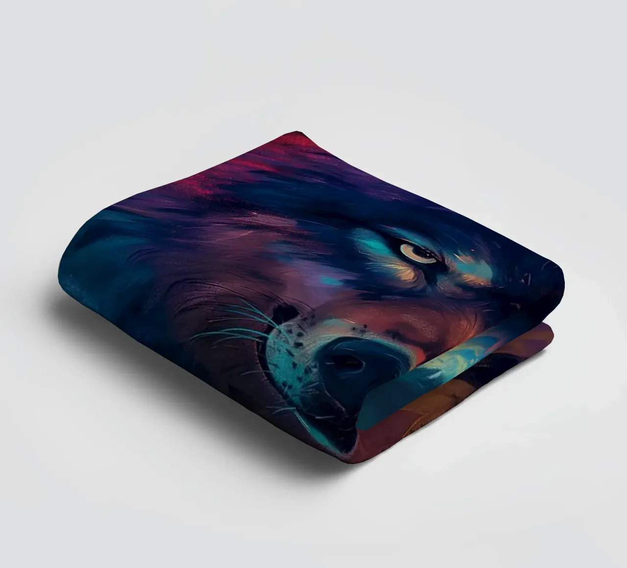 Wolf Colorful towel by Mateo