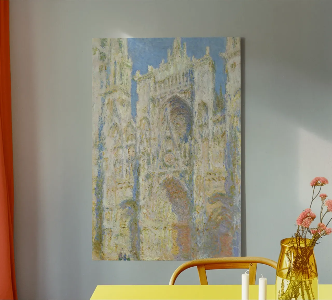 Claude Monet - Cattedrale di Rouen, facciata ovest, luce del sole tela con Cornice a cassetta da Timeless Artworks