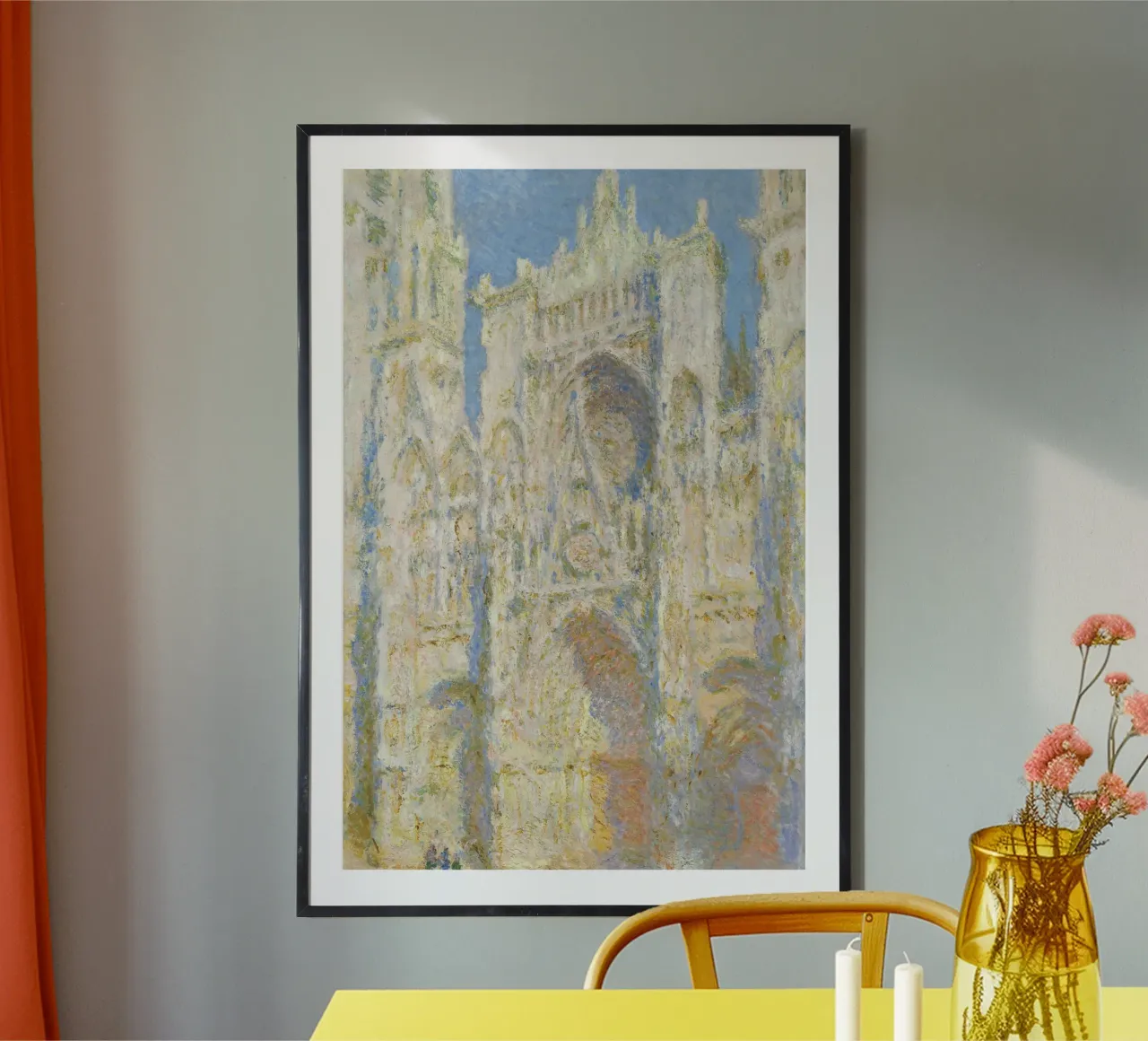 Claude Monet - Cattedrale di Rouen, facciata ovest, luce del sole poster da Timeless Artworks