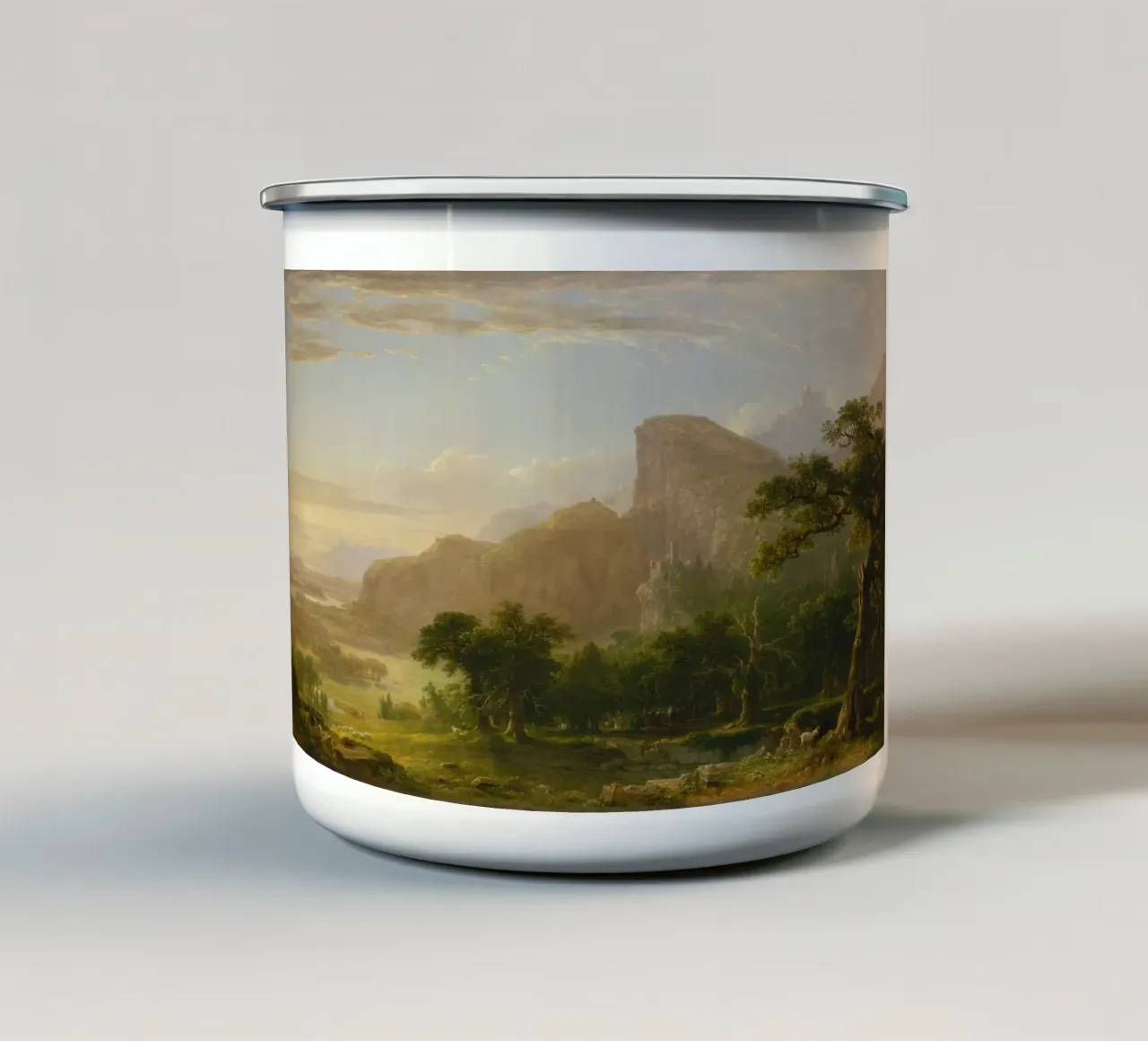 Asher Brown Durand - Paesaggio, scena da "Thanatopsis tazza in smalto da Timeless Artworks