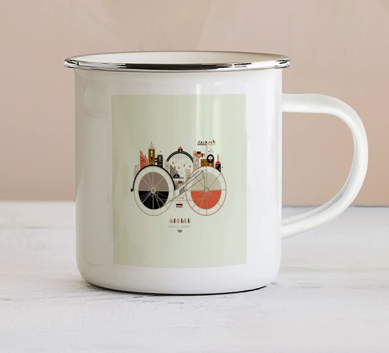 Free Cycle tazza in smalto da Petros Afshar