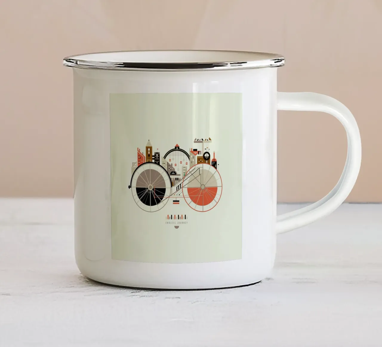 Free Cycle taza de esmalte de Petros Afshar
