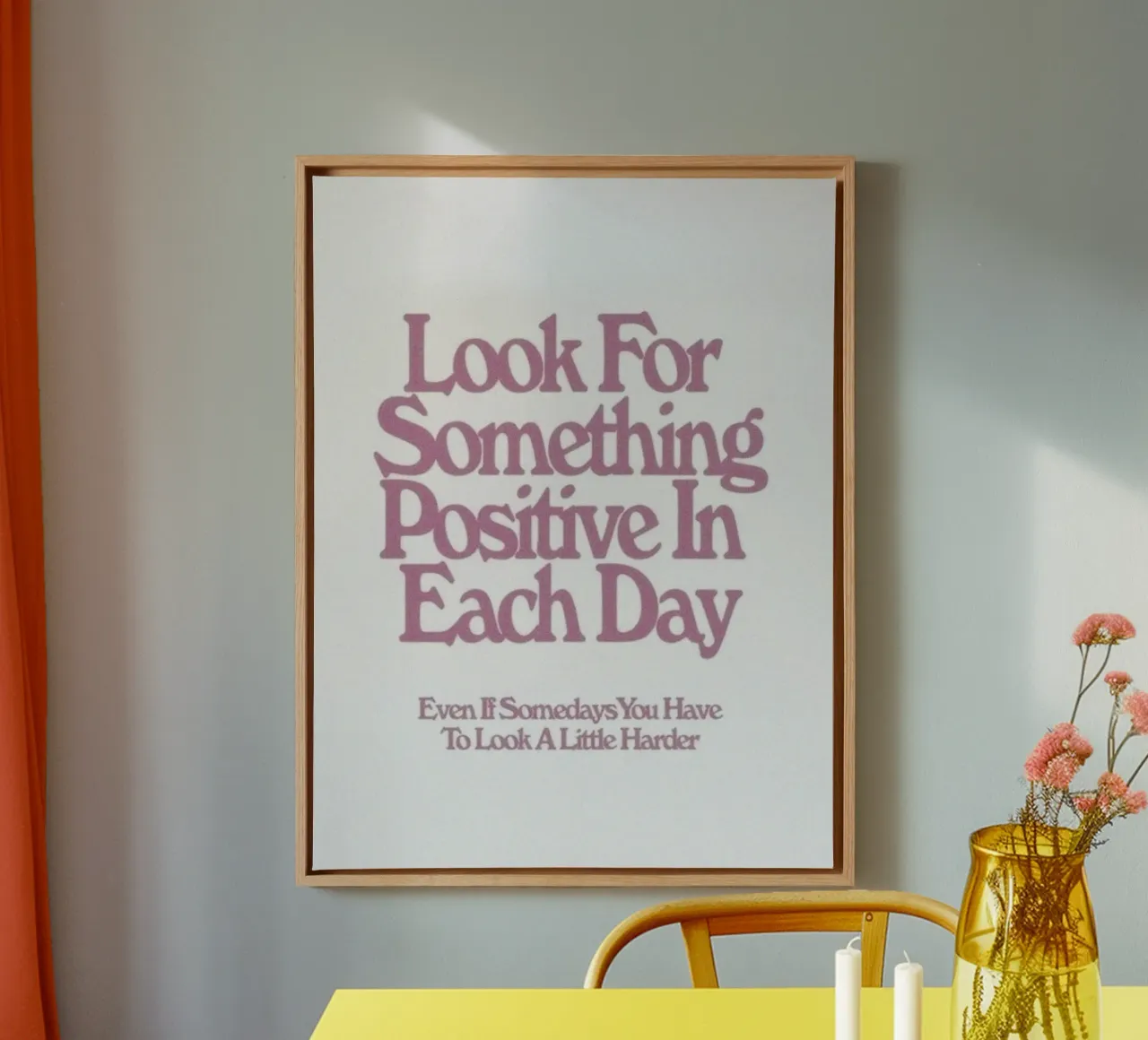 Promemoria sulla positività tela con Cornice a cassetta da Studio Mooodz
