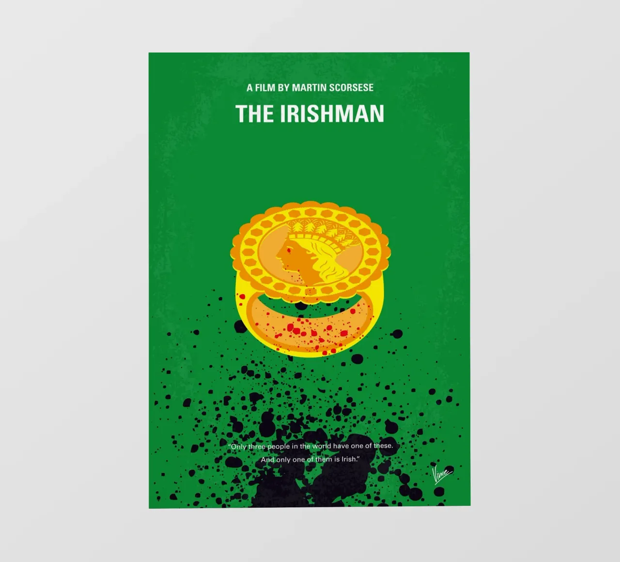 No1154 My The Irishman minimal movie poster telo in pvc da Chungkong