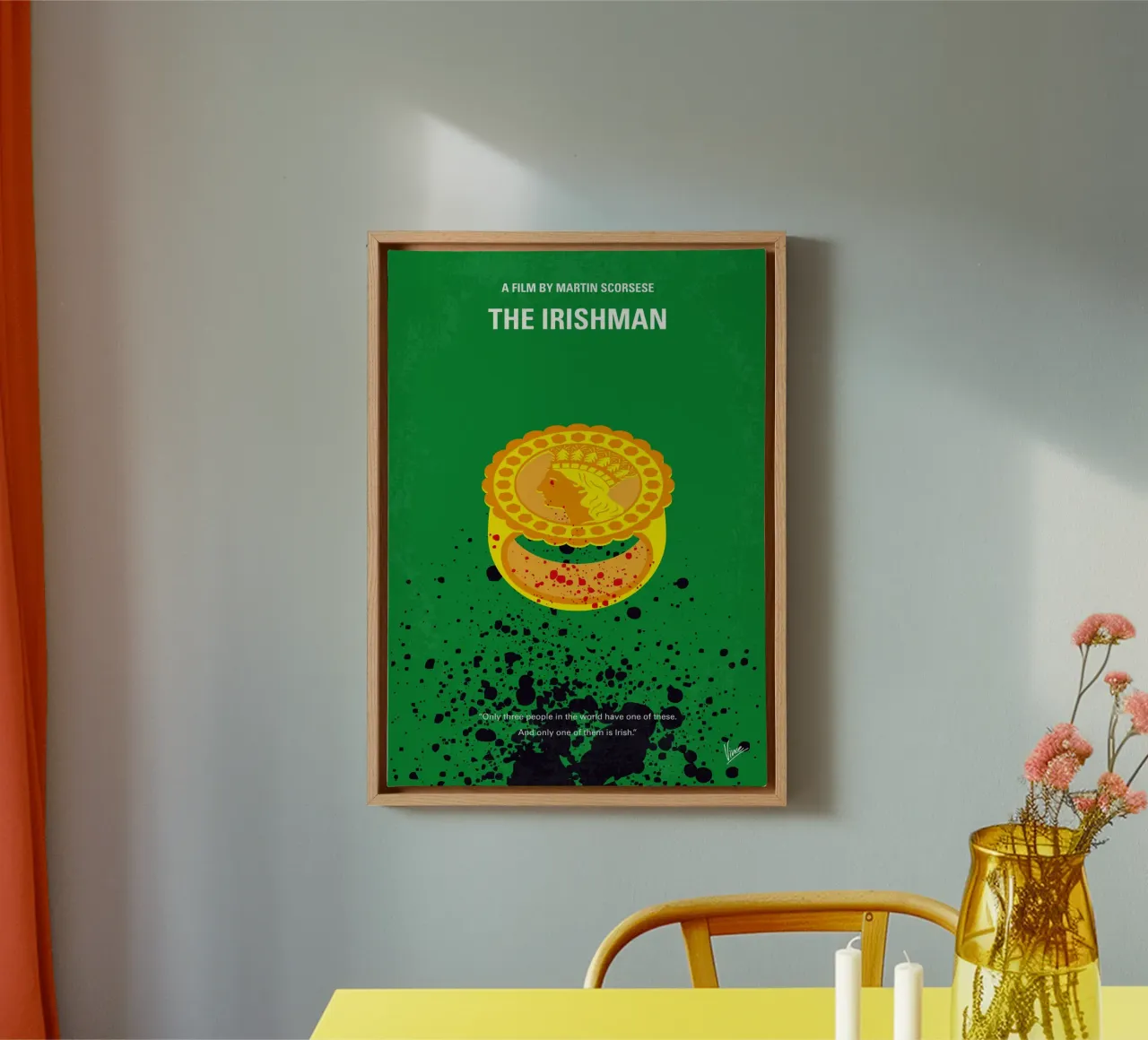 No1154 My The Irishman minimal movie poster canvas met Baklijst van Chungkong