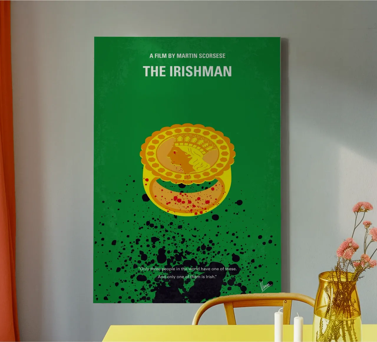 No1154 My The Irishman minimal movie poster canvas met Baklijst van Chungkong