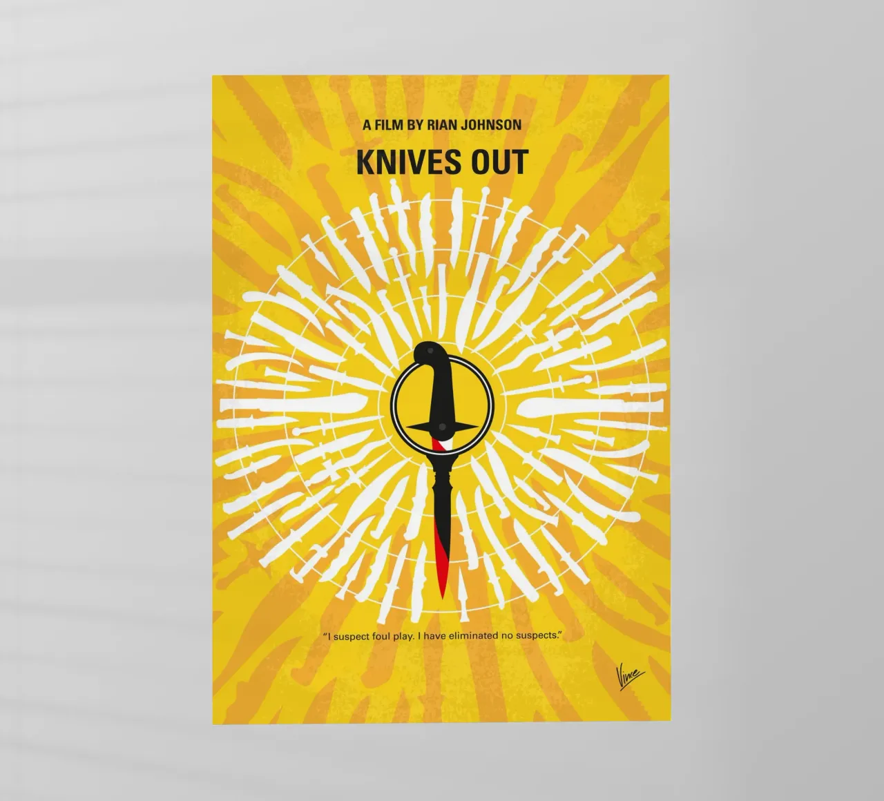 No1155 My Knives Out minimal movie poster pellicola backlit da Chungkong