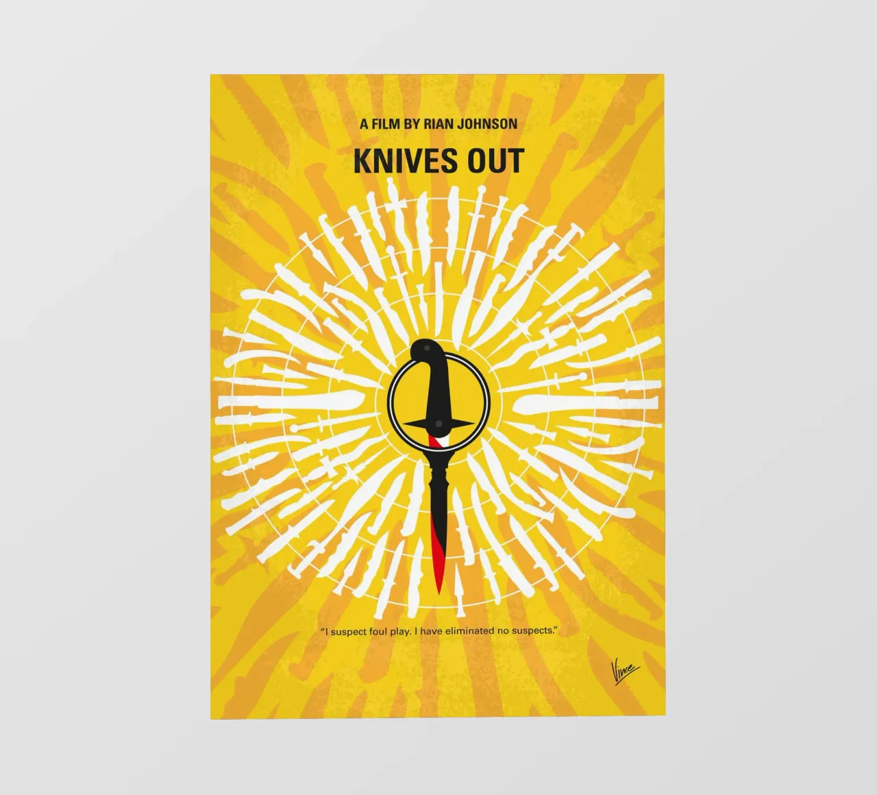No1155 My Knives Out minimal movie poster telo in pvc da Chungkong