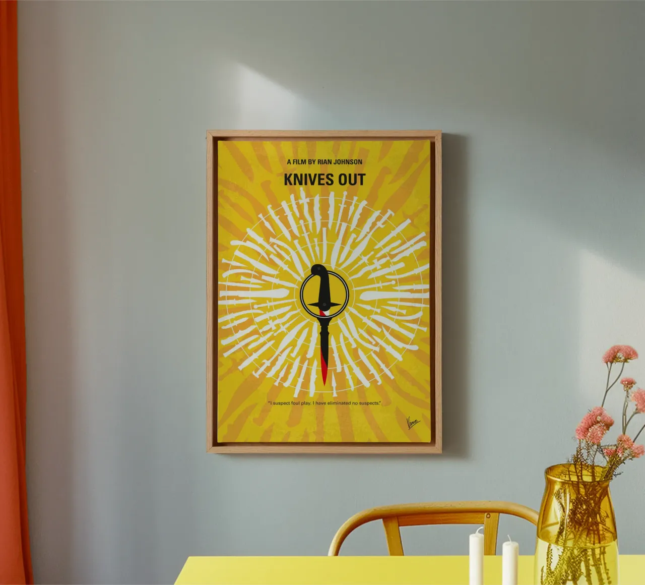 No1155 My Knives Out minimal movie poster tela con Cornice a cassetta da Chungkong