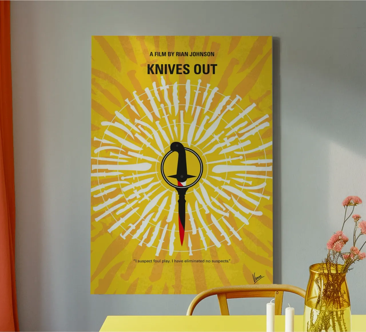 No1155 My Knives Out minimal movie poster tela con Cornice a cassetta da Chungkong