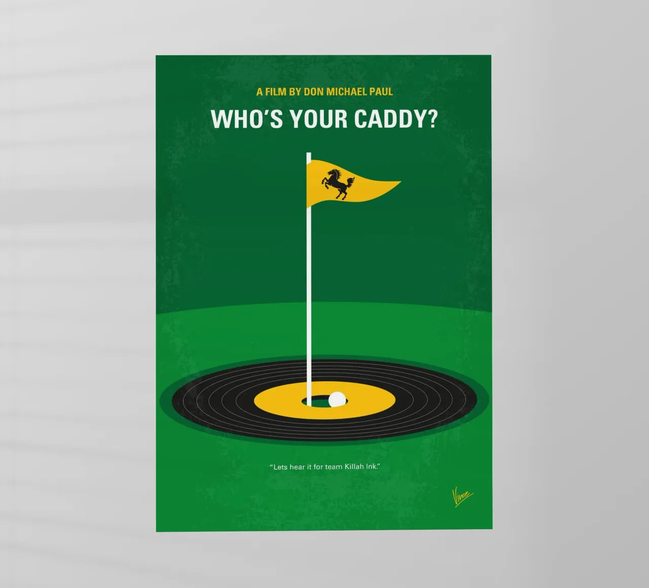 No1163 My Whos Your Caddy minimal movie poster pellicola backlit da Chungkong