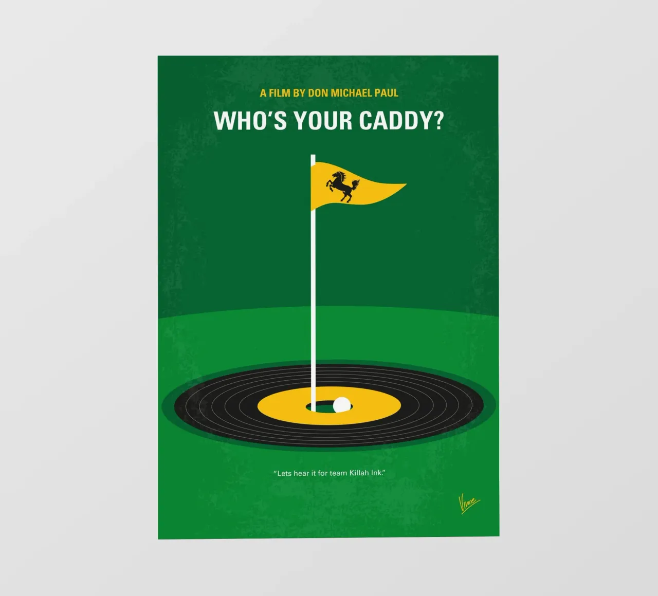 No1163 My Whos Your Caddy minimal movie poster pellicola backlit da Chungkong
