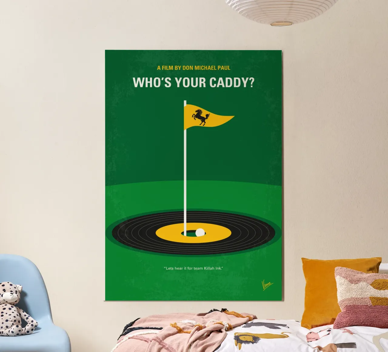 No1163 My Whos Your Caddy minimal movie poster alluminio dibond da Chungkong