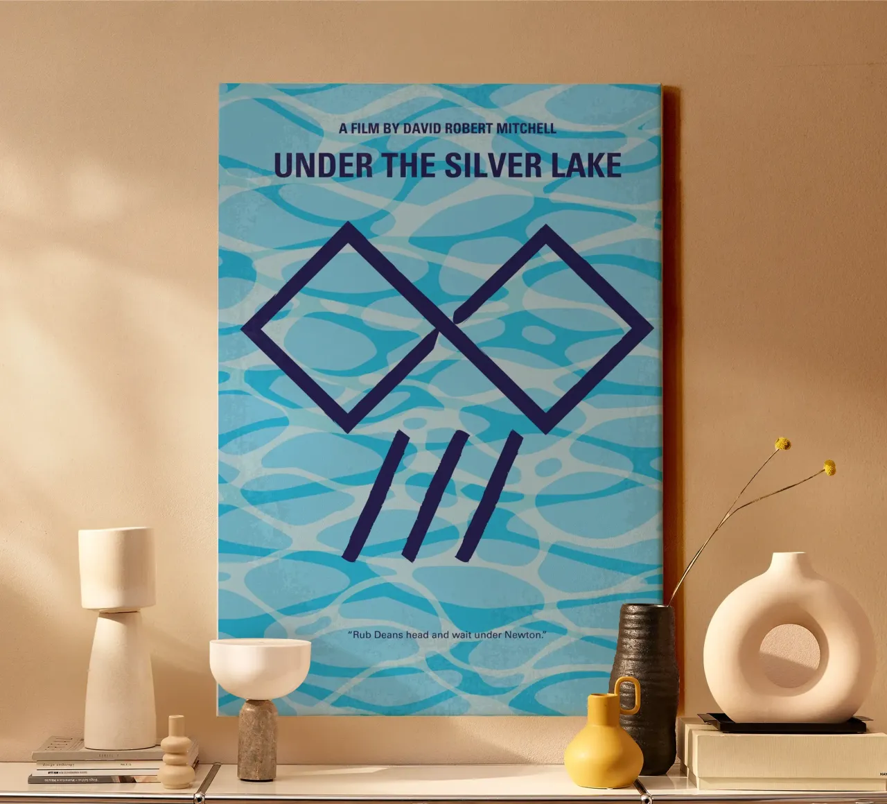 No1171 My Under the silver lake minimal movie poster canvas met Baklijst van Chungkong
