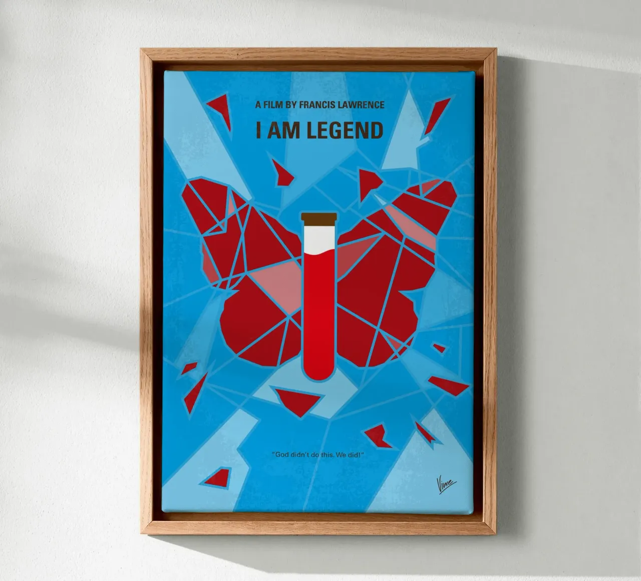 No1177 My I Am Legend minimal movie poster canvas with Floater frame by Chungkong