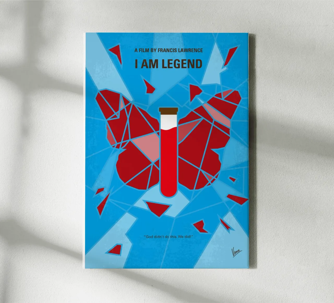 No1177 My I Am Legend minimal movie poster canvas with Floater frame by Chungkong