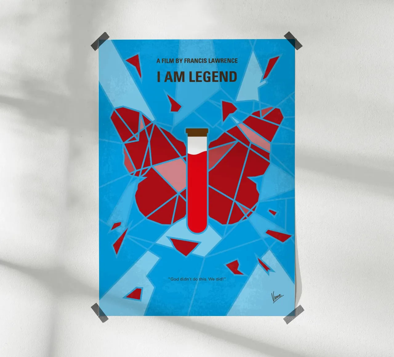 No1177 My I Am Legend minimal movie poster poster con telaio in plastica da Chungkong