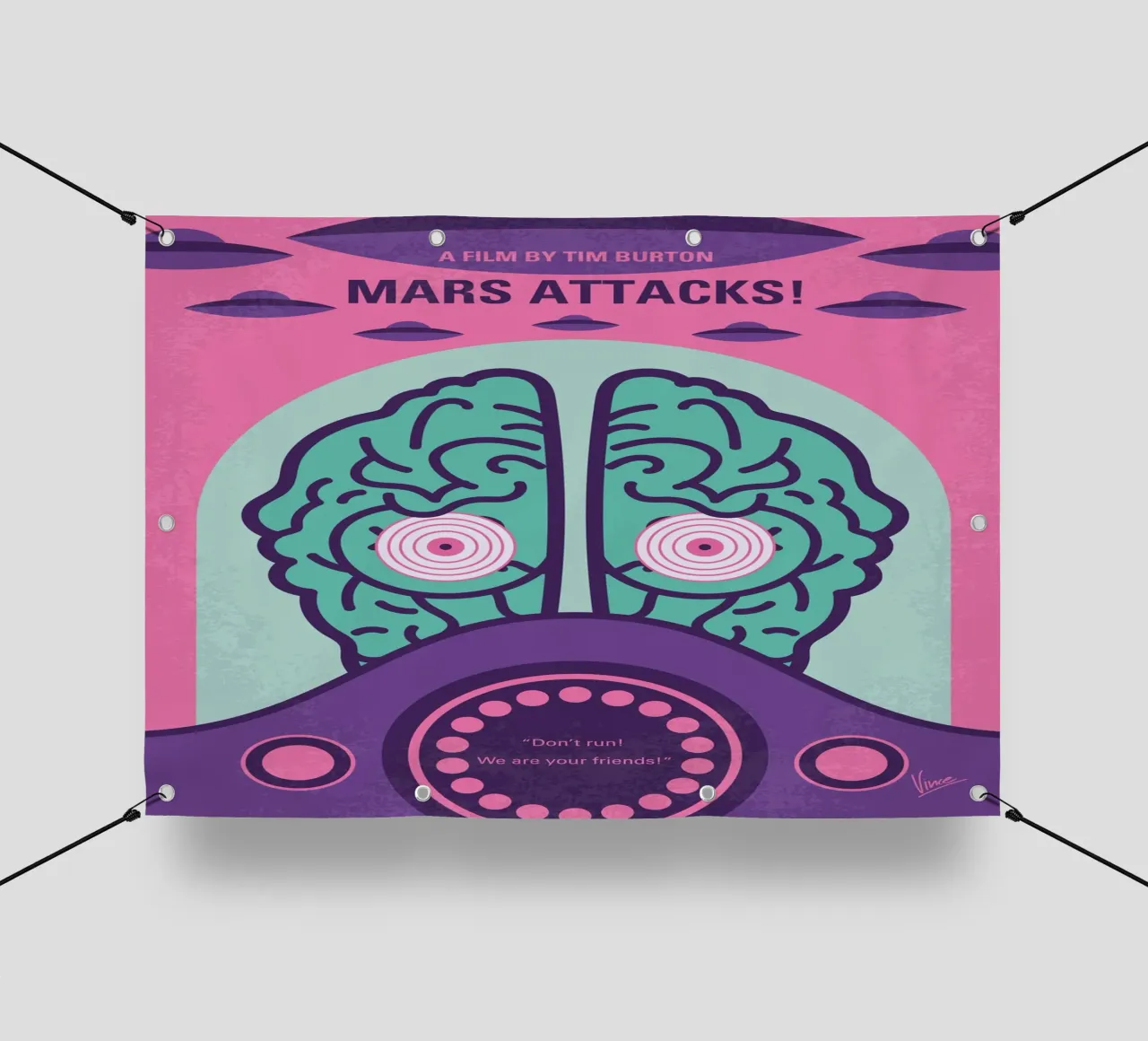 No1178 My Mars Attacks minimal movie poster telo in pvc da Chungkong