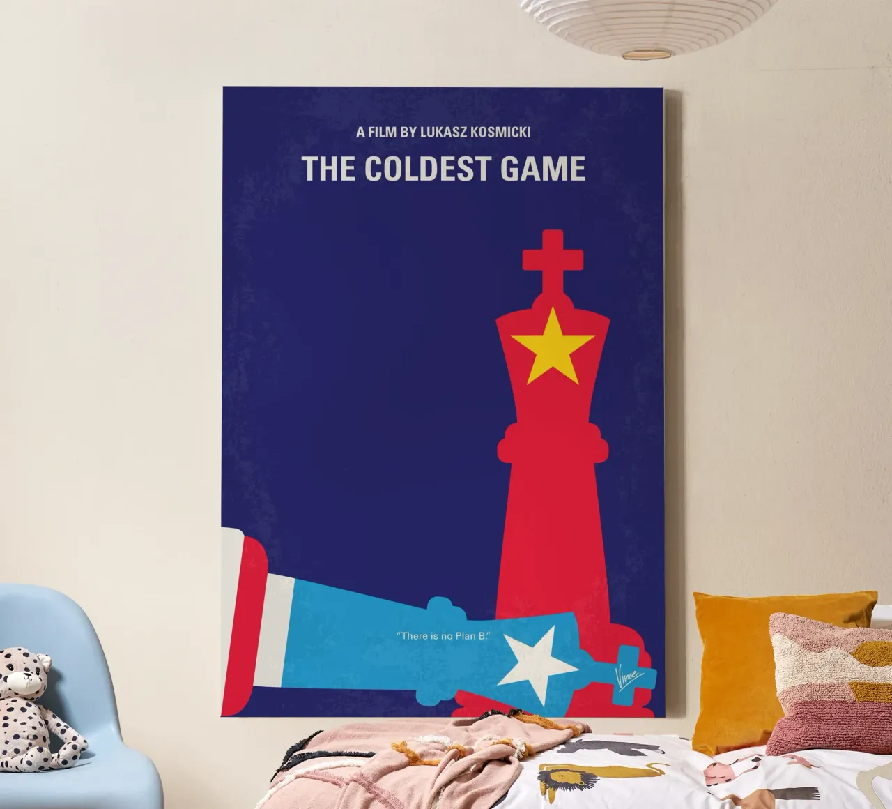No1179 My The Coldest Game minimal movie poster tela con Cornice a cassetta da Chungkong
