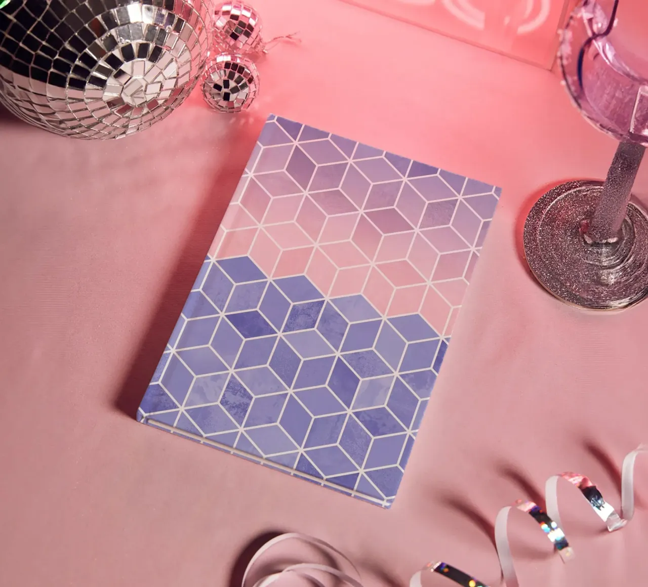 Rose Quartz and Serenity Cubes notebook by Elisabeth Fredriksson