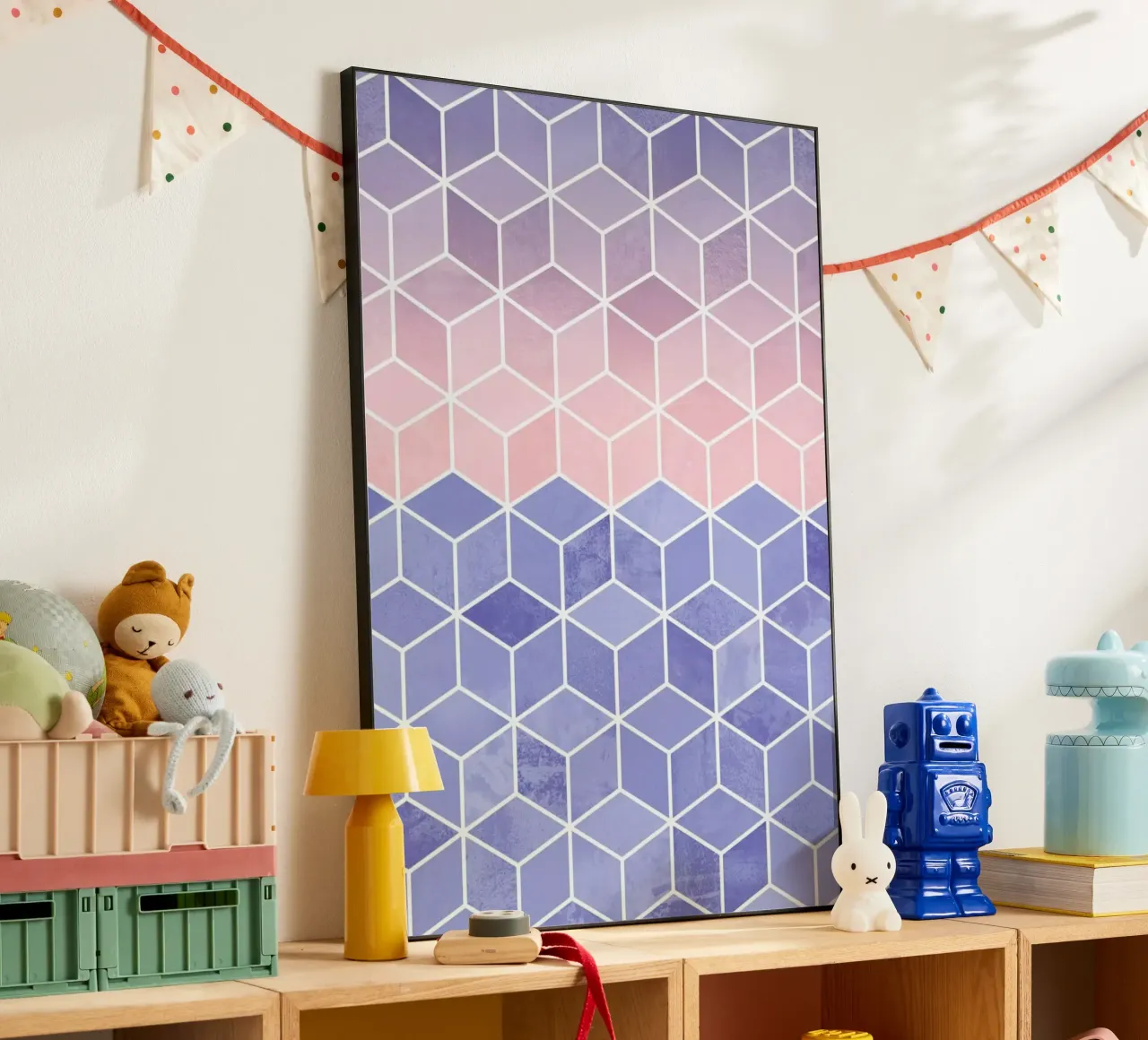 Rose Quartz and Serenity Cubes alluminio dibond da Elisabeth Fredriksson