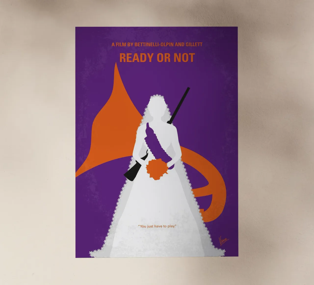 No1185 My Ready or Not minimal movie poster pellicola backlit da Chungkong