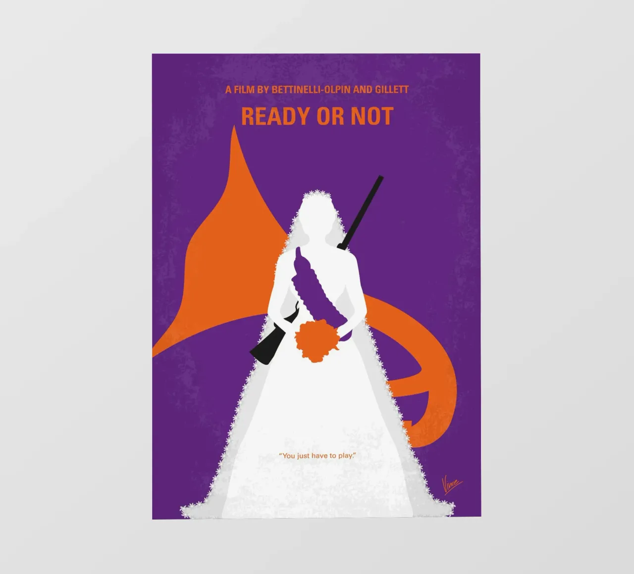 No1185 My Ready or Not minimal movie poster pellicola backlit da Chungkong