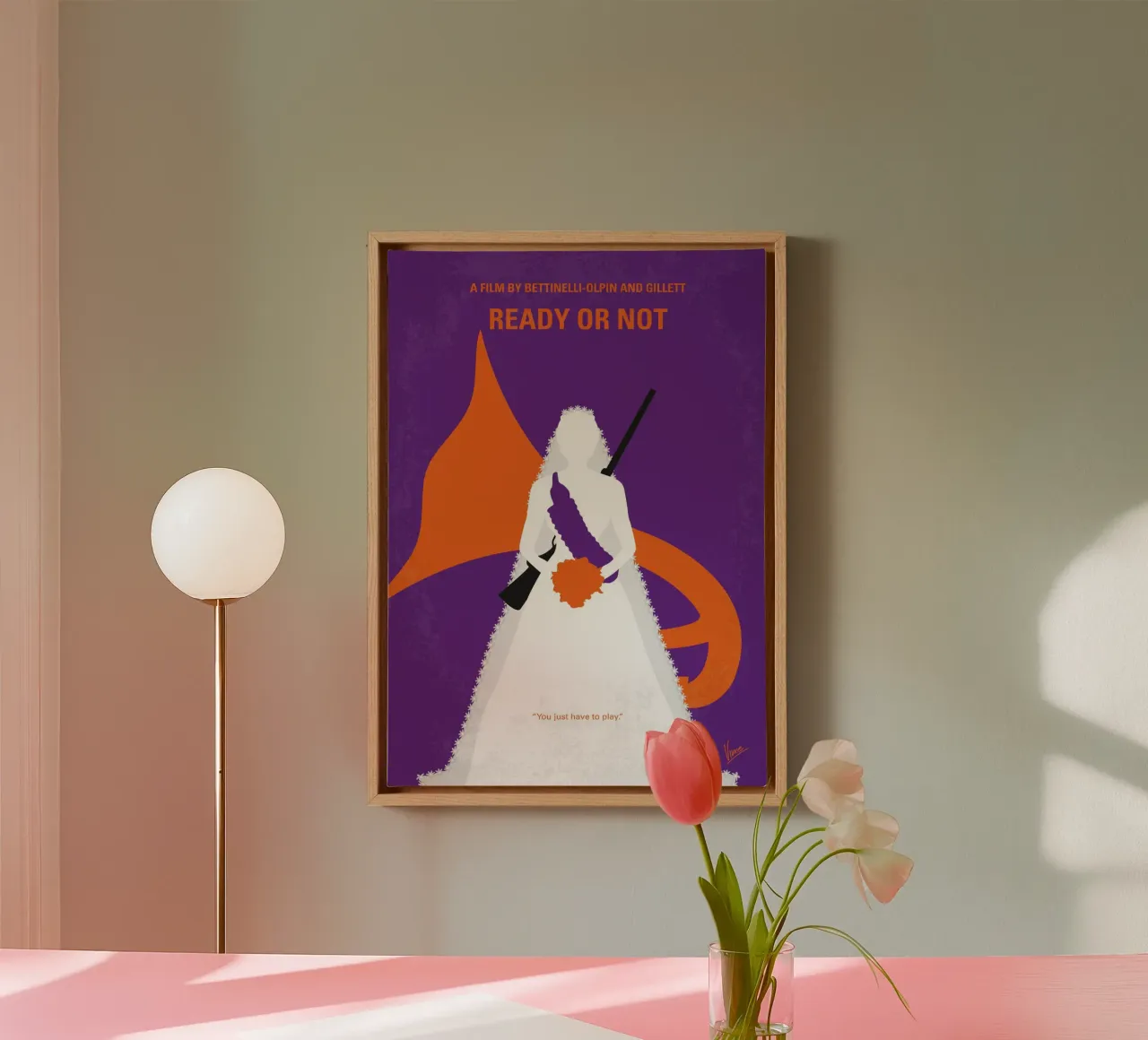 No1185 My Ready or Not minimal movie poster Leinwand mit Schattenfugenrahmen von Chungkong