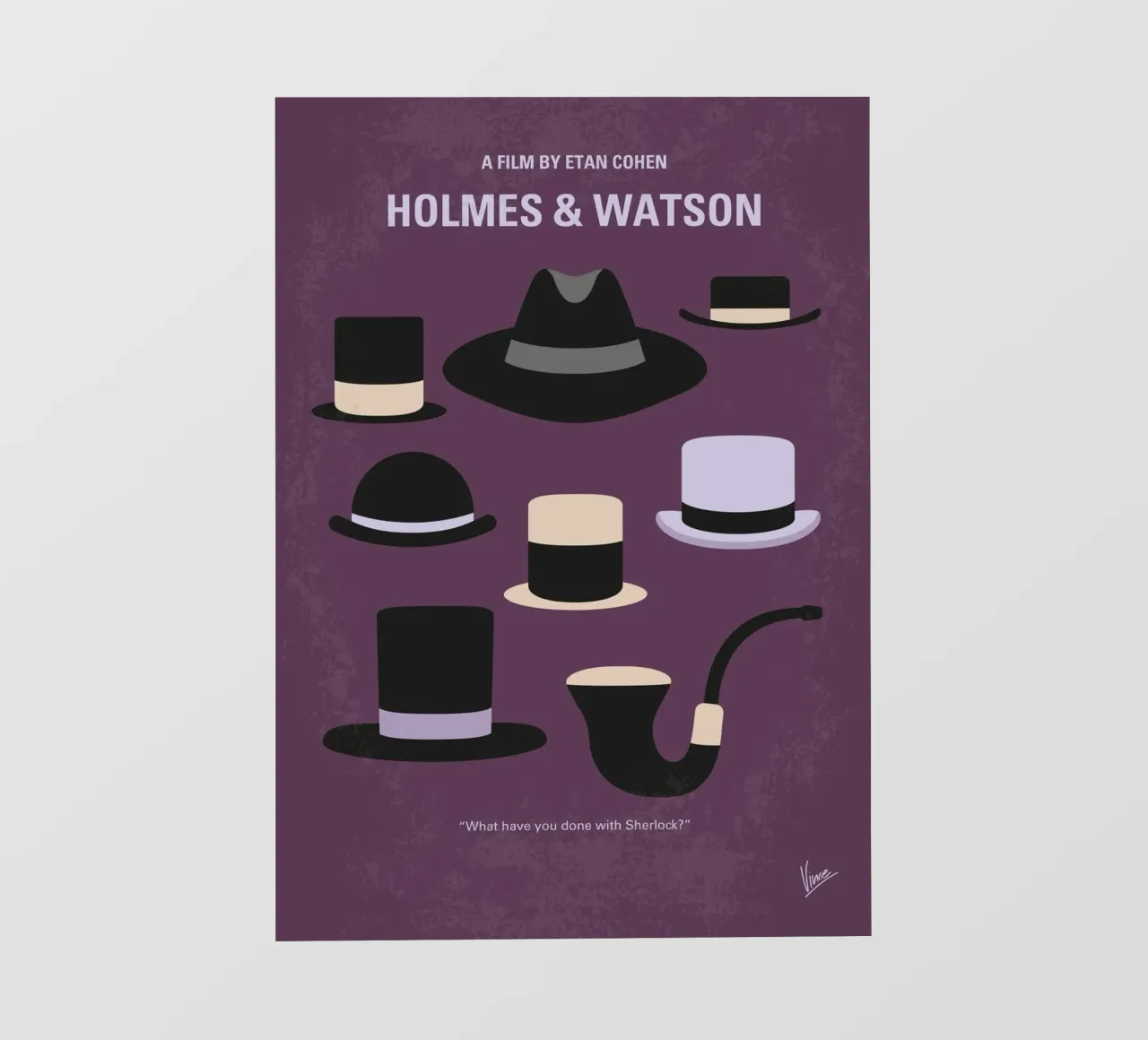 No1192 My Holmes and Watson minimal movie poster pellicola backlit da Chungkong