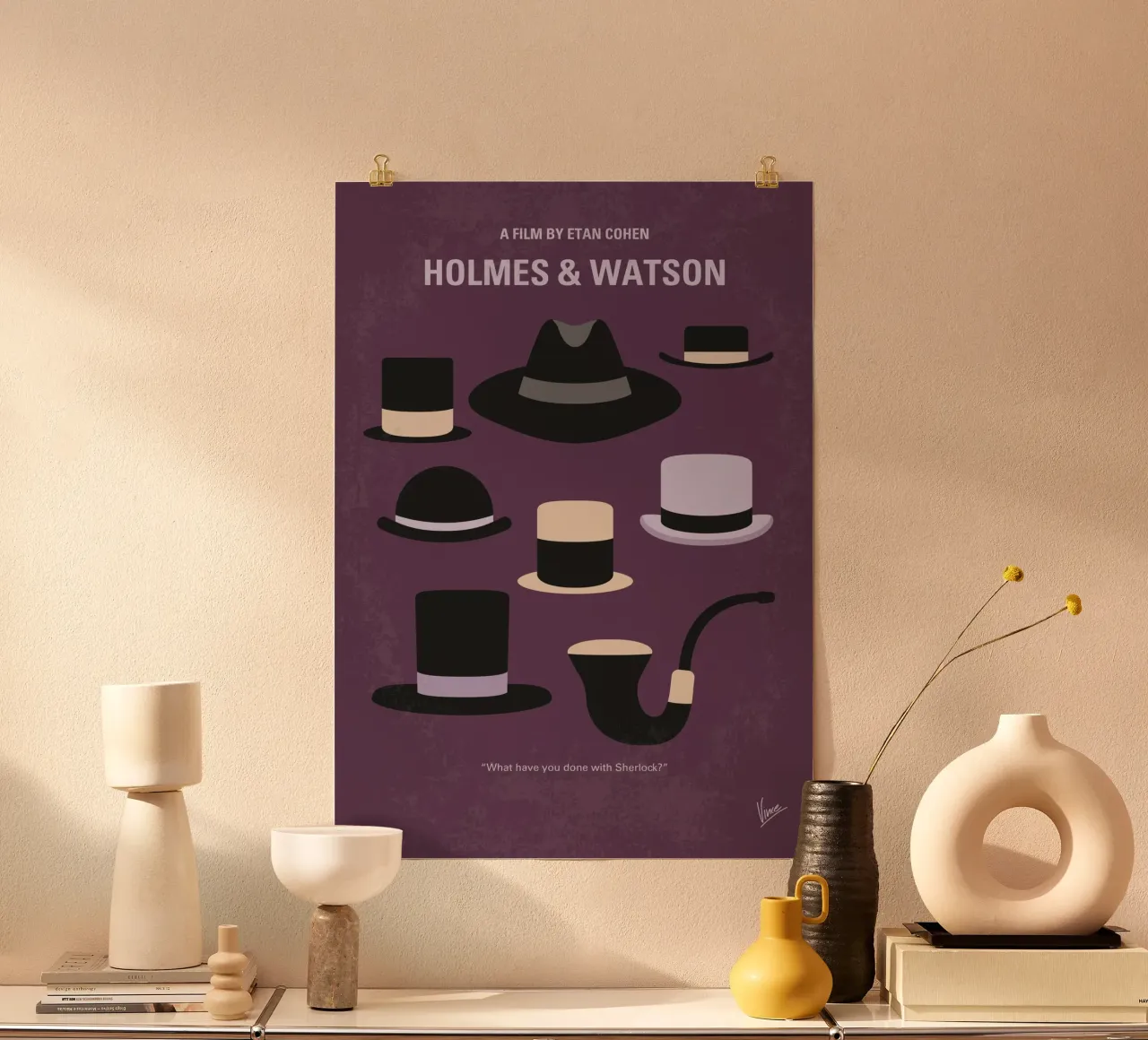 No1192 My Holmes and Watson minimal movie poster poster con telaio in alluminio da Chungkong
