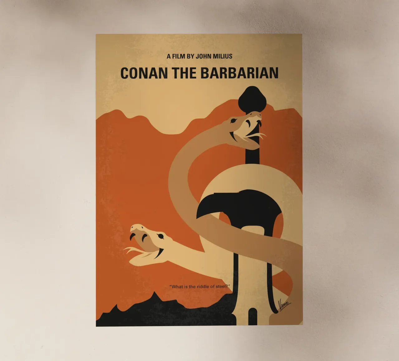 No1203 My Conan the Barbarian minimal movie poster pellicola backlit da Chungkong