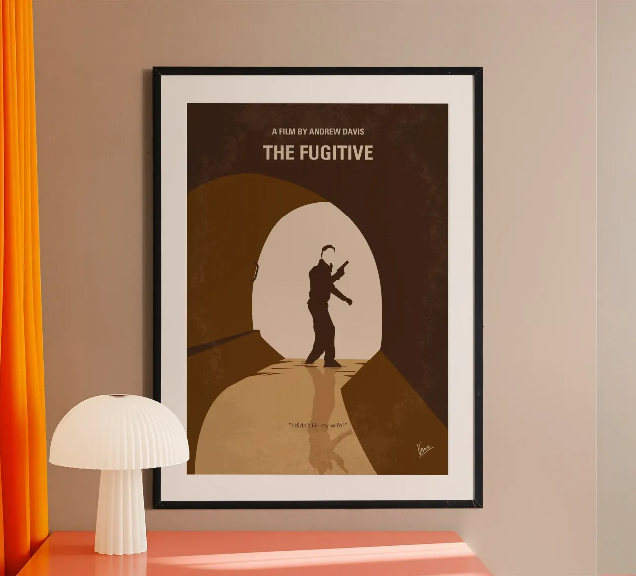 No1206 My THE FUGITIVE minimal movie poster carta hahnemühle da Chungkong
