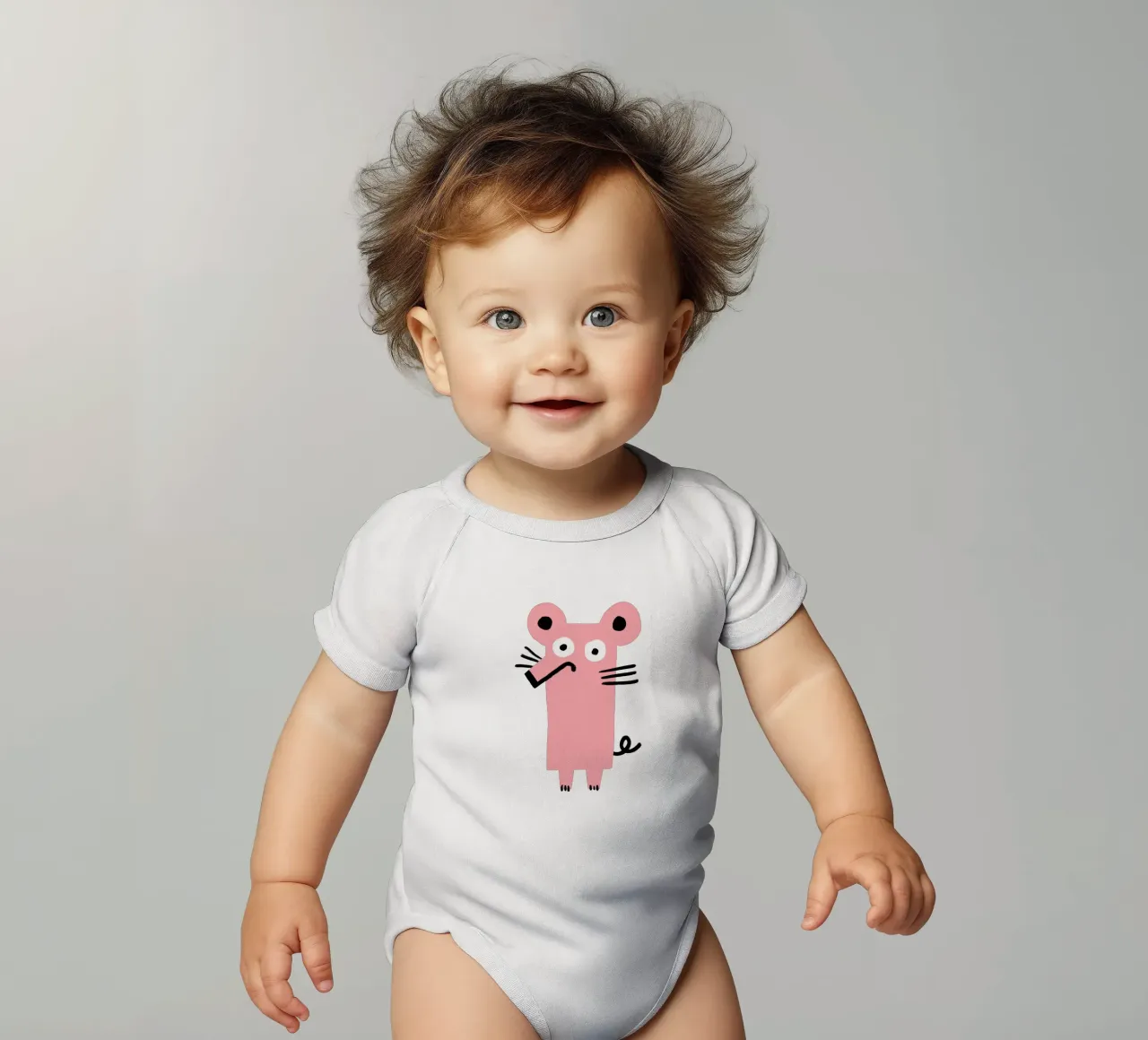Mouse body neonato maniche corte da aucontraire