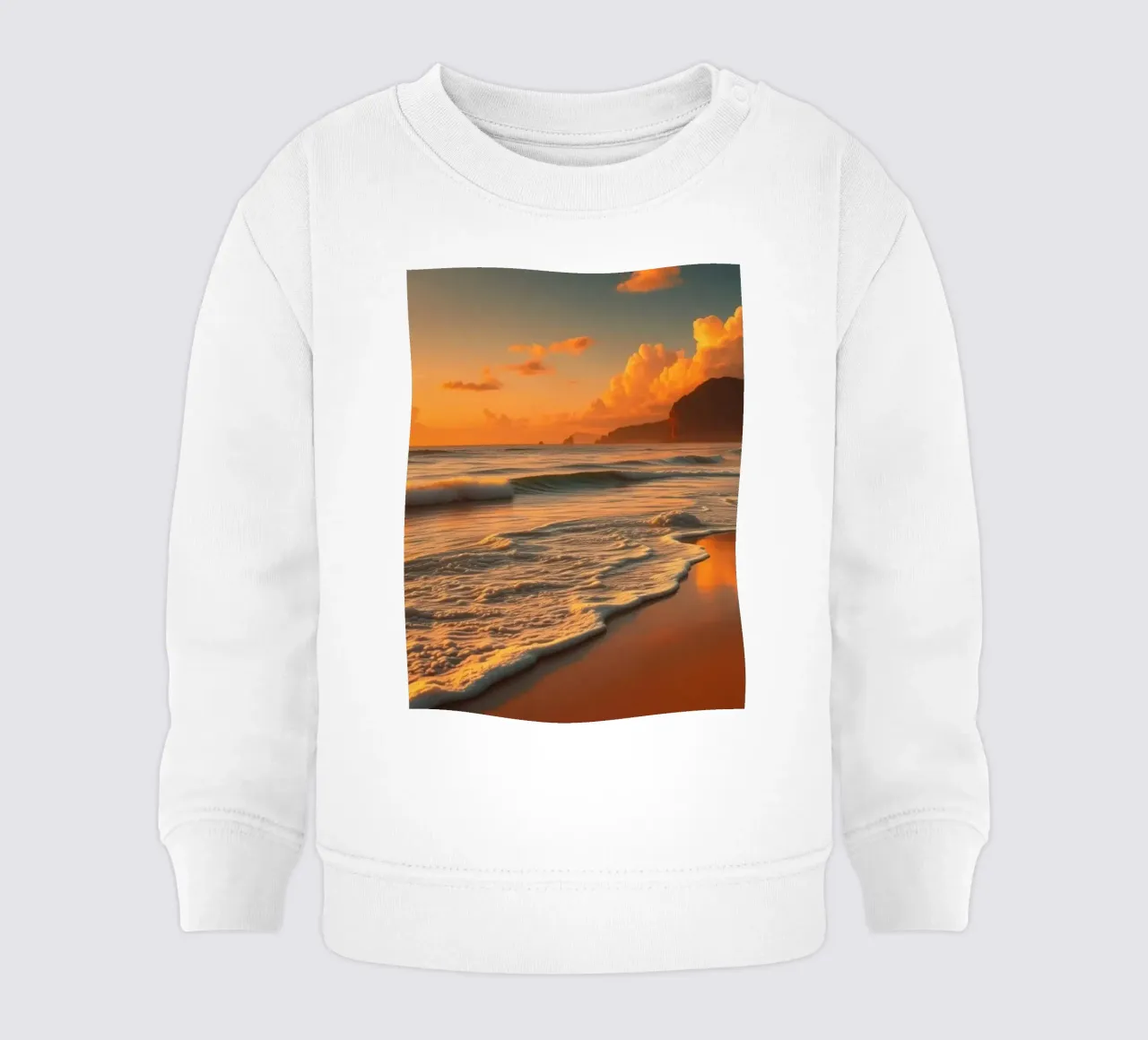 Tramonto sulle onde calme dell'oceano in una spiaggia tranquilla felpa neonato da DesignDoodle