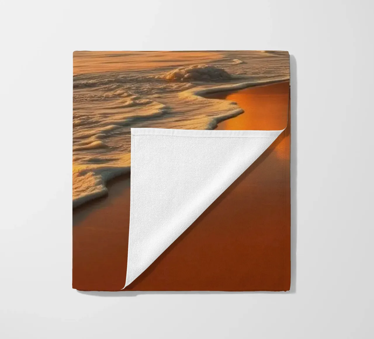 Tramonto sulle onde calme dell'oceano in una spiaggia tranquilla telo mare da DesignDoodle